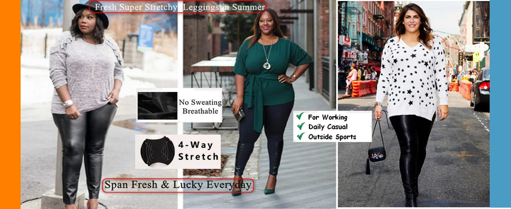 Shiny Stretchy Faux Leather Leggings Plus Size Super Stretchy Spandex Clothing PU Leather Pant Tummy Control Oversized Pants
