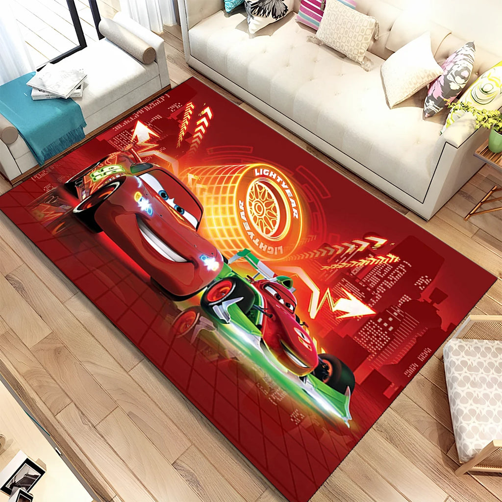 Lightning McQueen Cars Cartoon Racing Carpet Rug for Home Living Room Bedroom Sofa Doormat Decor,kid Area Rug Non-slip Floor Mat