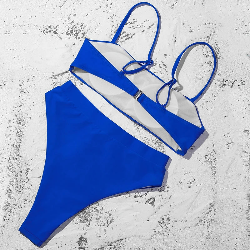 ZTVitality Bikinis Sexy Bikini Push-Up Uni 2021 Vente Chaude Soutien-Gorge Rembourré Bretelles Maillot de Bain Taille Haute Maillot de Bain Femme Biquini
