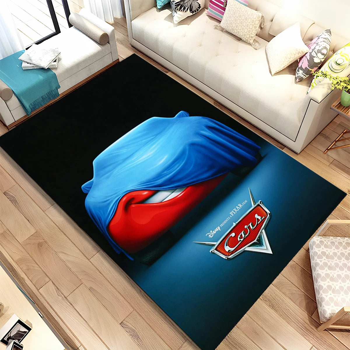 Lightning McQueen Cars Cartoon Racing Carpet Rug for Home Living Room Bedroom Sofa Doormat Decor,kid Area Rug Non-slip Floor Mat