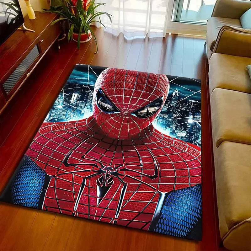 Kids Rugs for Playroom Marvel Spider-Man Pattern Area Mat, Cute Cartoon Carpet, Kids Gift for Livingroom Bedroom Home Decor
