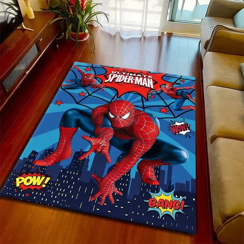Kids Rugs for Playroom Marvel Spider-Man Pattern Area Mat, Cute Cartoon Carpet, Kids Gift for Livingroom Bedroom Home Decor