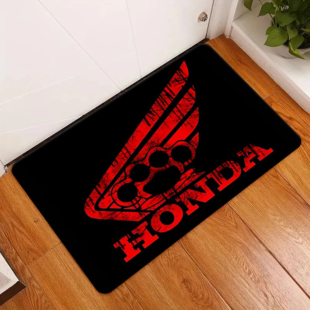H-HRC-H-HONDA Car Logo Bathroom Mat Kids Room Bedroom Decoration Balcony Anti-Slip Doormat Living Room Welcome Rug