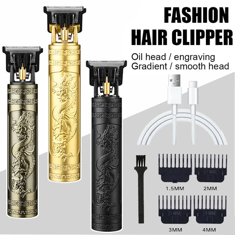 Vintage Cordless Hair Cutting Machine Portable Hair Clipper Electric Hair Trimmer USB Fast Charging Shaver Barber For Hairdresse