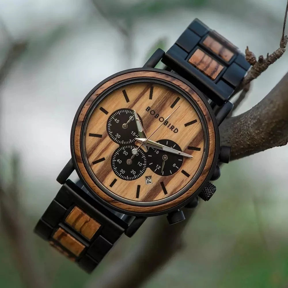BOBO BIRD Montre homme cadre en bois