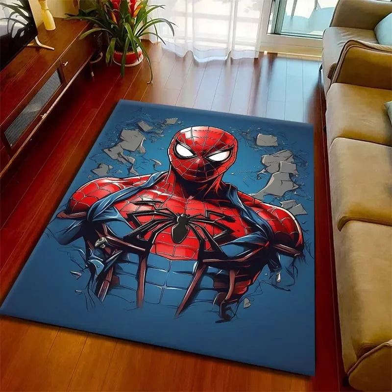 Kids Rugs for Playroom Marvel Spider-Man Pattern Area Mat, Cute Cartoon Carpet, Kids Gift for Livingroom Bedroom Home Decor