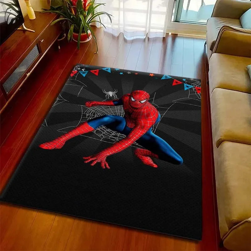 Kids Rugs for Playroom Marvel Spider-Man Pattern Area Mat, Cute Cartoon Carpet, Kids Gift for Livingroom Bedroom Home Decor