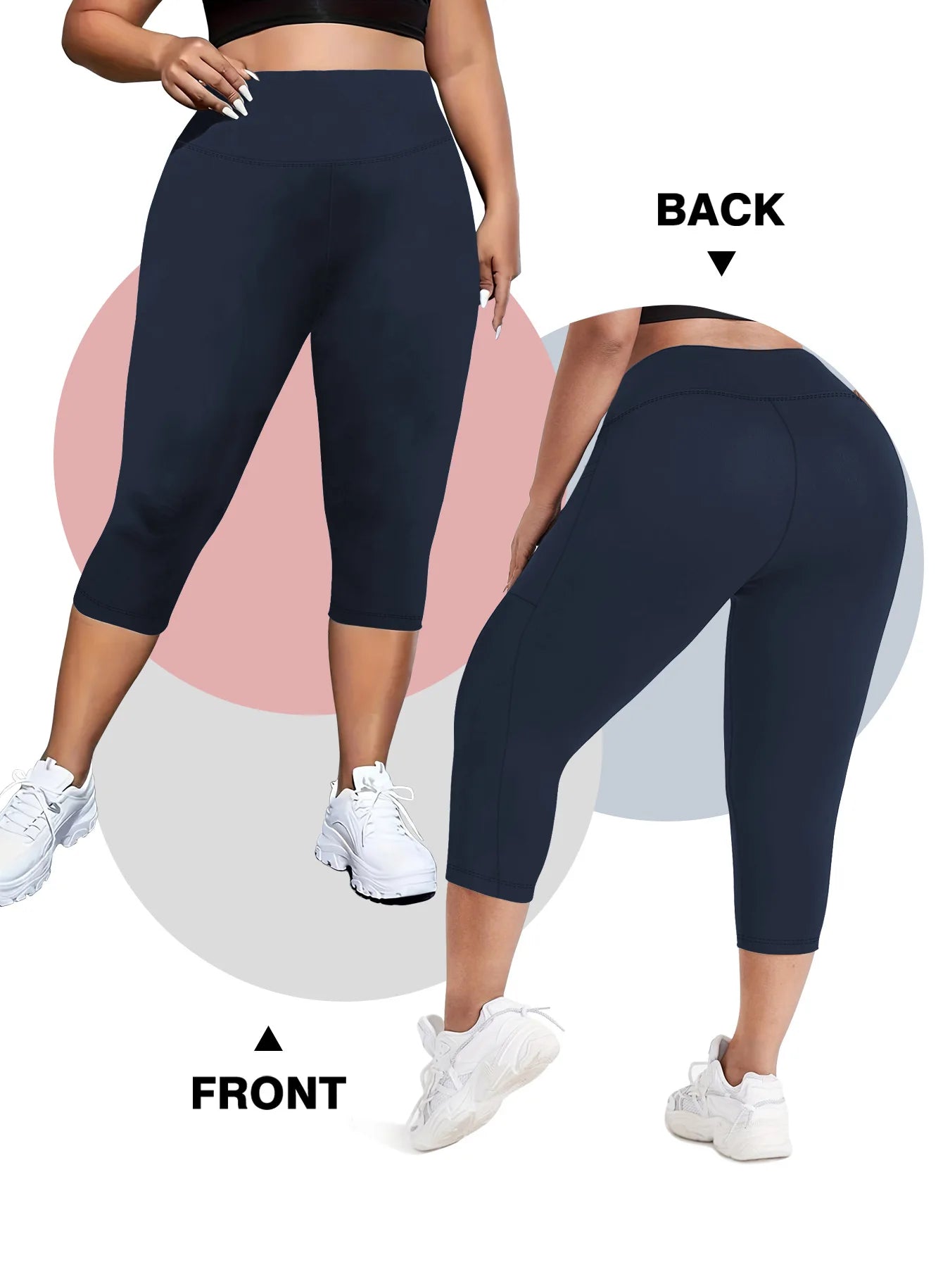 High Waist Yoga Pants with Pockets Sports Leggings for Women Plus Size Fitness Pilates Workout