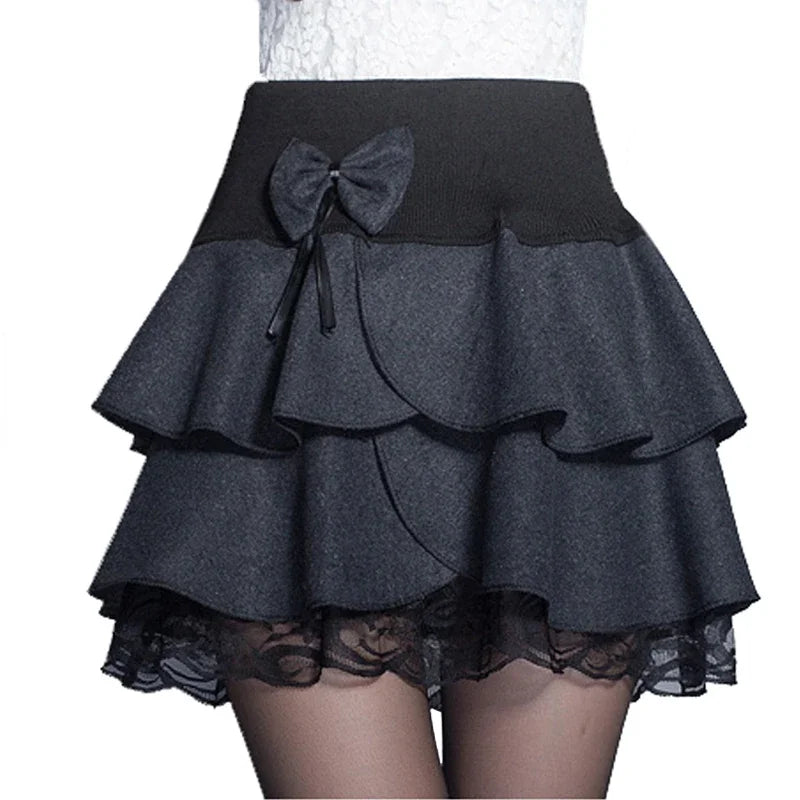 Jupe d'été élastique Zuolunouba 2024 pour femmes, jupe courte tutu avec nœud floral doux, jupe-short femme, jupe en dentelle pour bureau