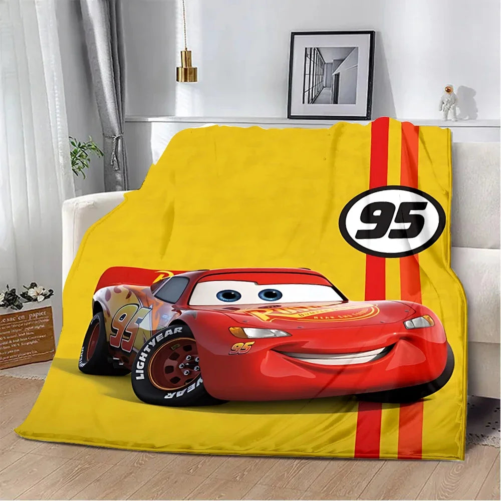 Couverture imprimée Cars McQueen Lightning, couverture de pique-nique, couverture chaude, couverture douce et confortable, cadeau d'anniversaire pour la maison et les voyages