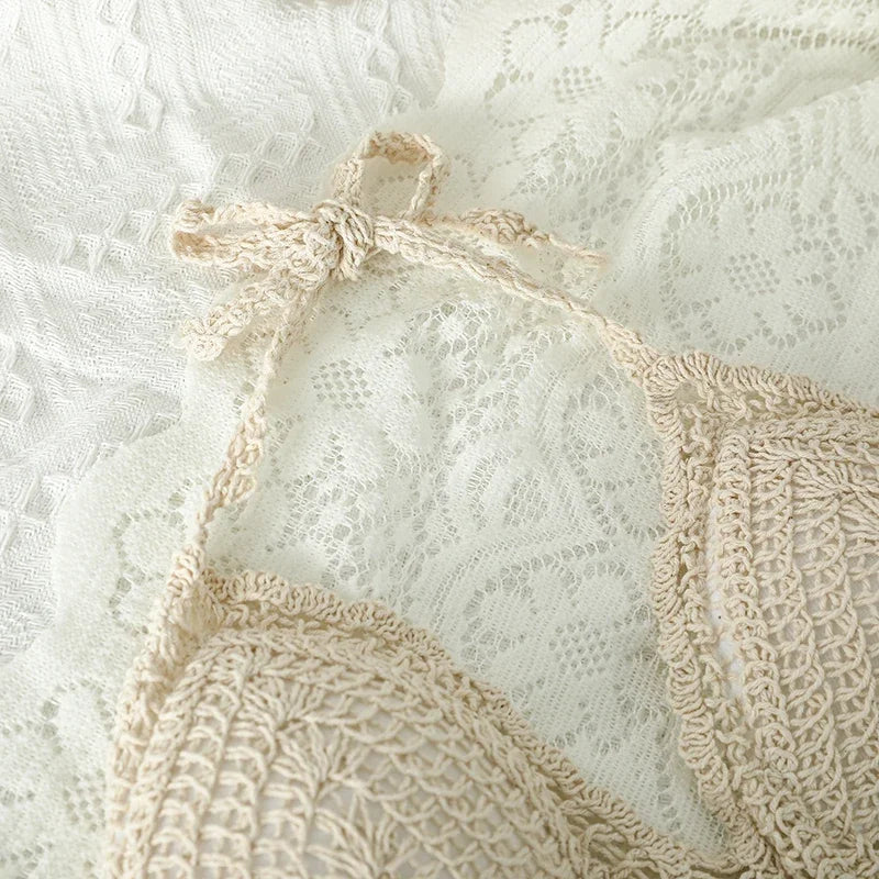 Woman Sexy Top Crochet Tank Tops Women Corset Femme Tanks Crop Camisole Japanese Fashion Knit Camis Built In Bra Dropshipping