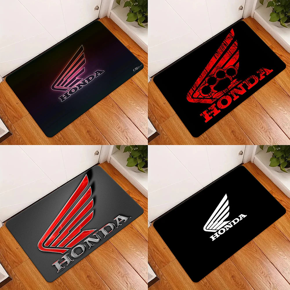 H-HRC-H-HONDA Car Logo Bathroom Mat Kids Room Bedroom Decoration Balcony Anti-Slip Doormat Living Room Welcome Rug