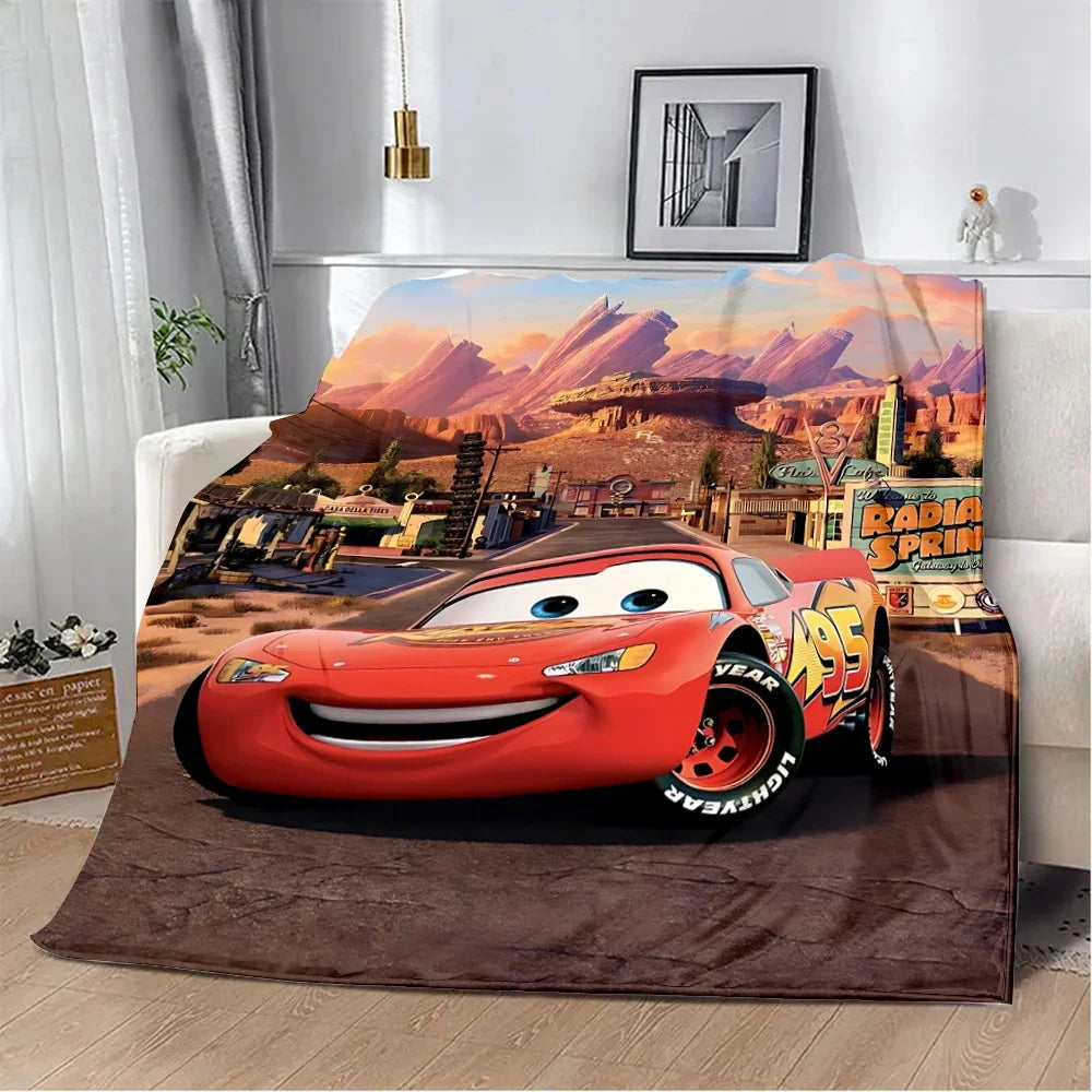 Couverture imprimée Cars McQueen Lightning, couverture de pique-nique, couverture chaude, couverture douce et confortable, cadeau d'anniversaire pour la maison et les voyages